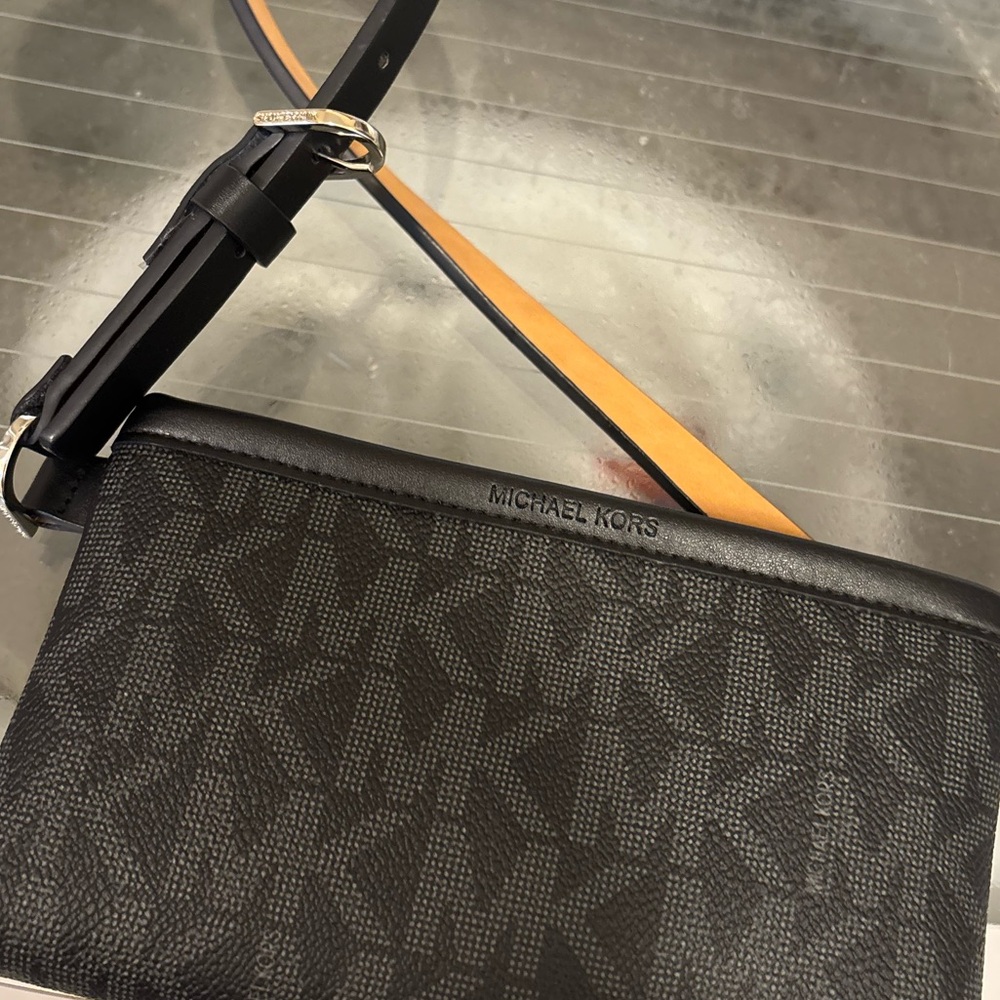 Michael Kors Black and Tan Belt Bag